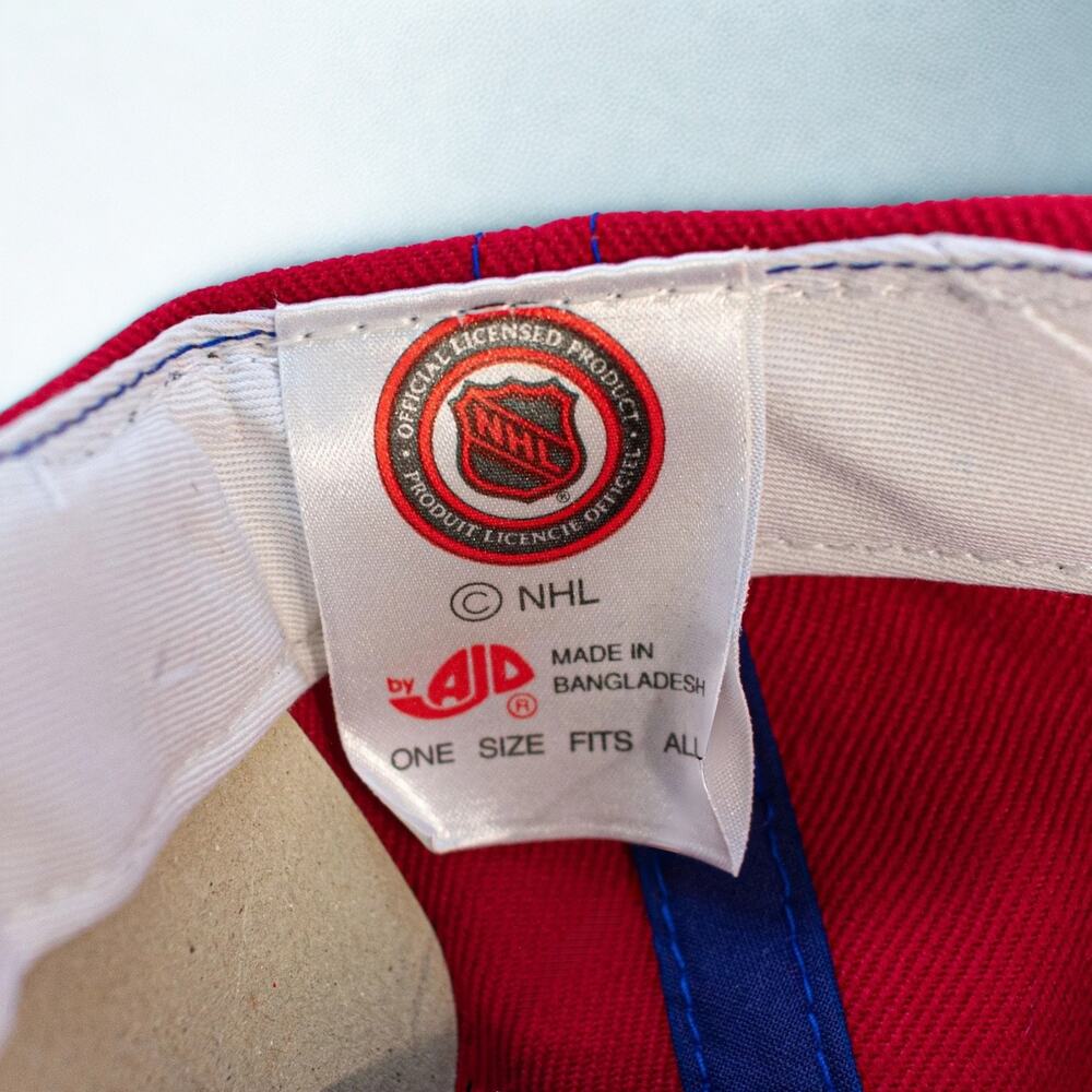 Montreal Canadiens AJD Snapback Hat 90s NHL Double Line Arc NWOT Vintage - Picture 10 of 13